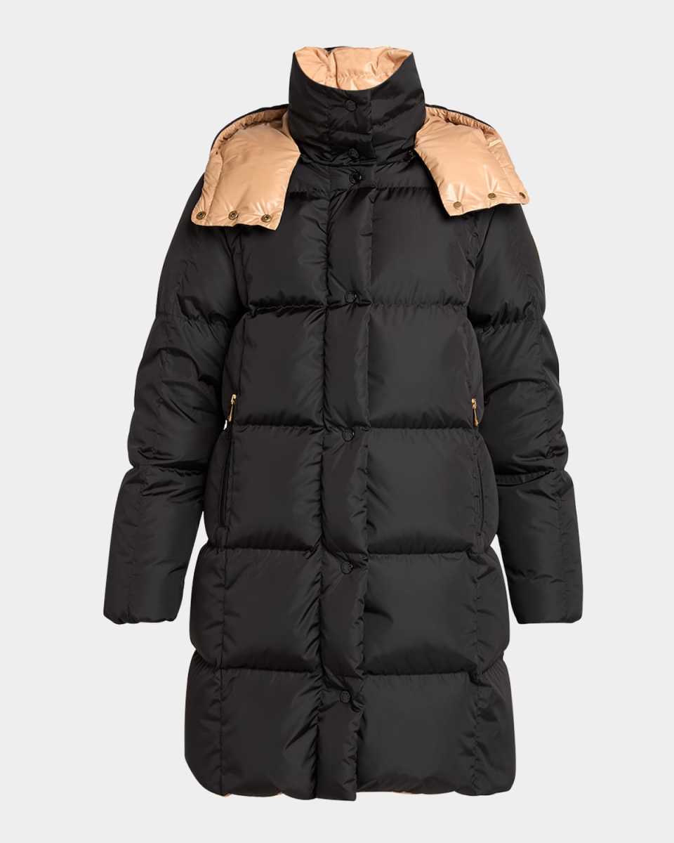Litte Long Down Puffer Coat with Detachable Hood